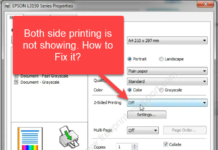 2 sided printing not showing