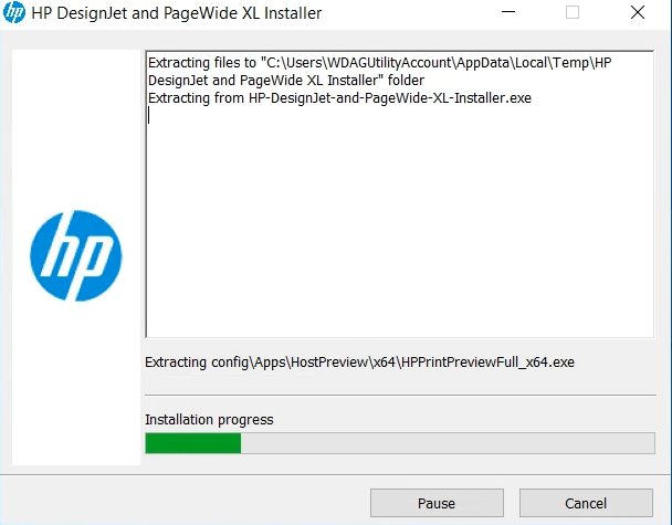 HP t650 printer installer start extract