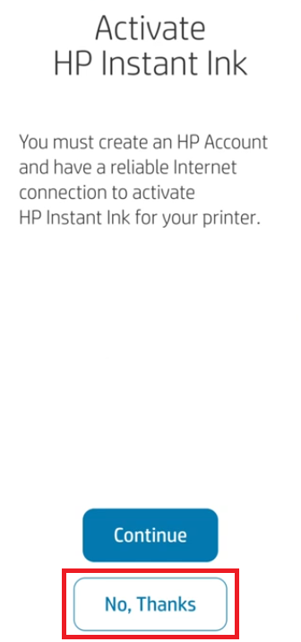 Activate your instant ink