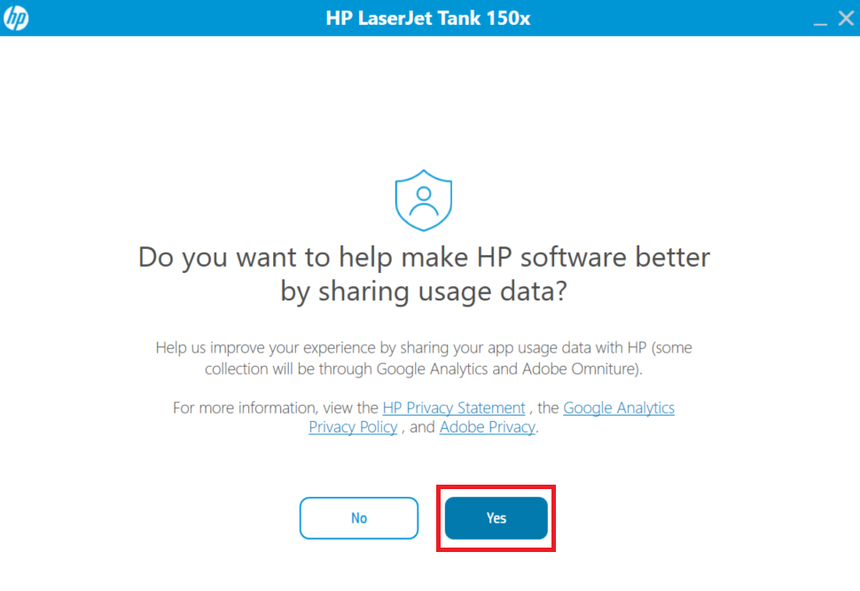 Share data with HP LaserJet Tank 1502w