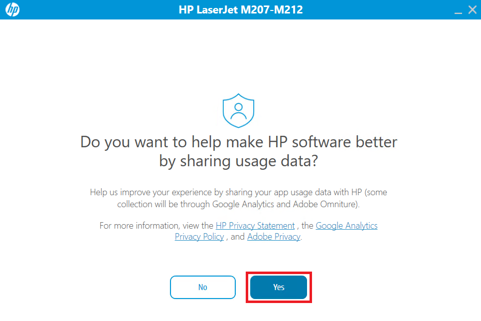 Share diagnostic data with HP