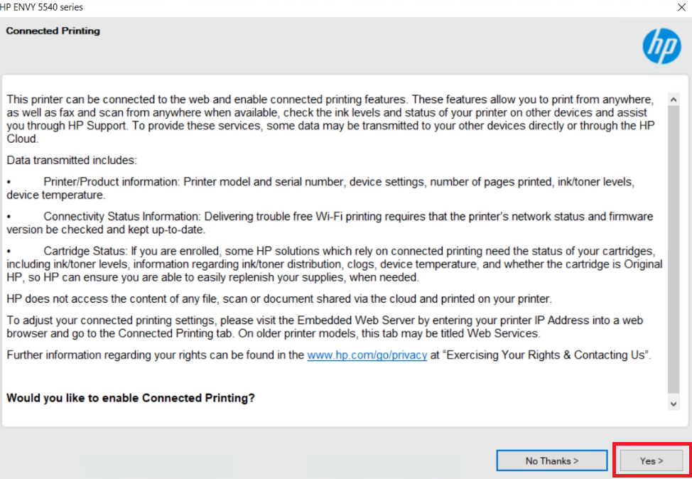connect your HP ENVY 5544 printer now