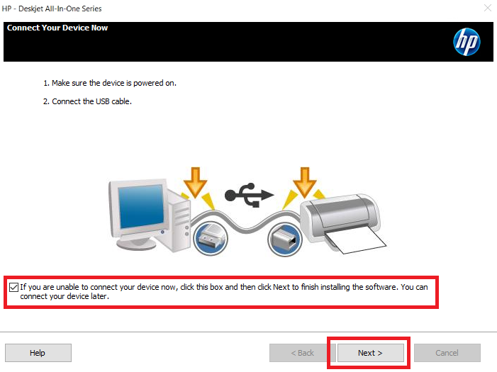 now connect the HP DeskJet F4190 printer to the computer