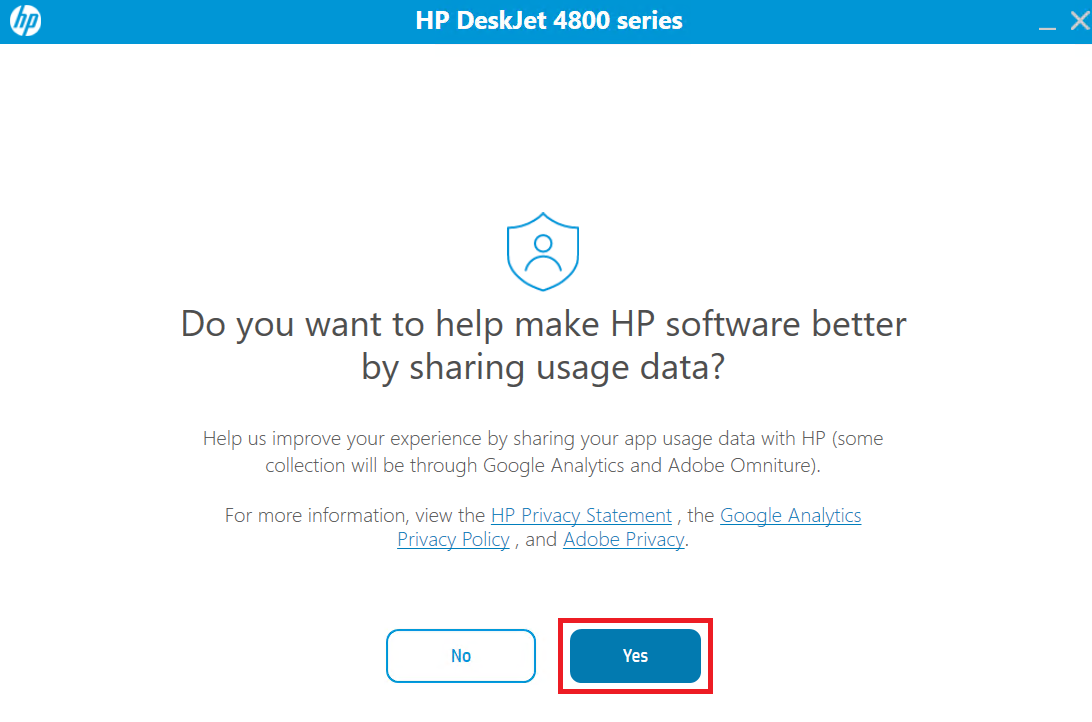 share data with HP website for updates