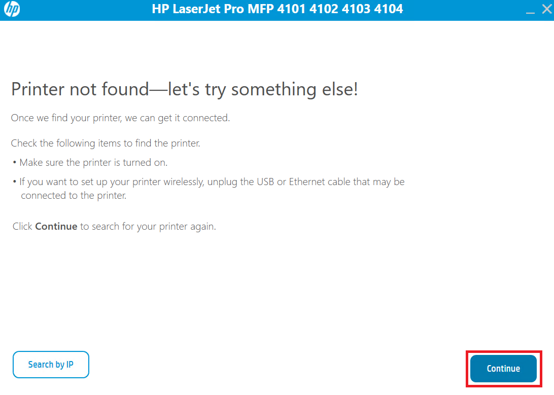 connect HP Laserjet Pro MFP 4104dw printer