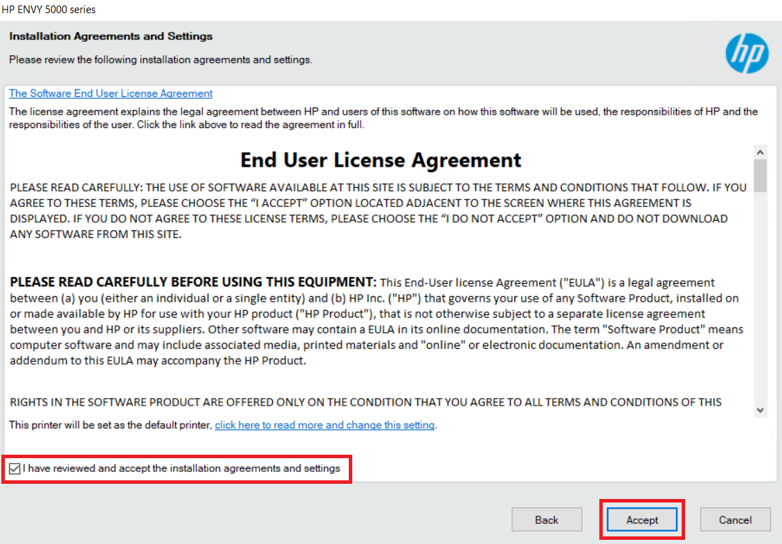 accept end user agreement