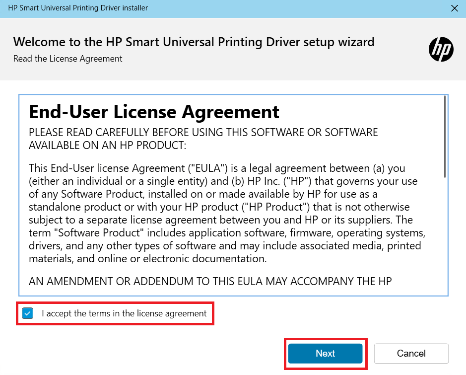 accept end user agreement