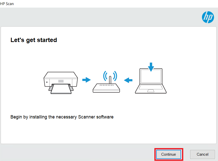 continue with scanner software installation