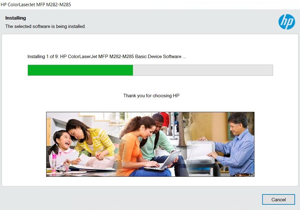 wait HP Color LaserJet Pro MFP M282nw install