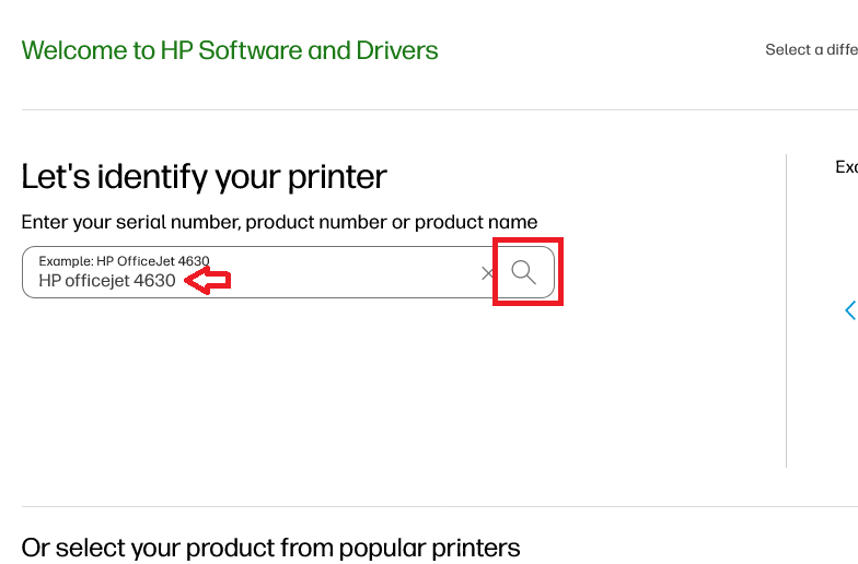 enter your printer model