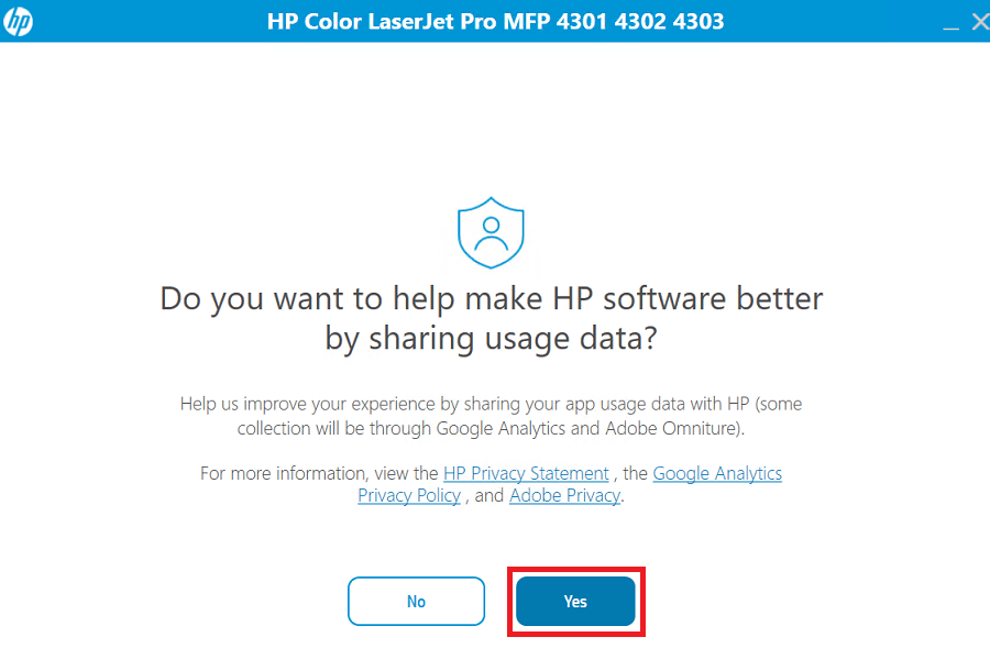 share your printer usage data with HP