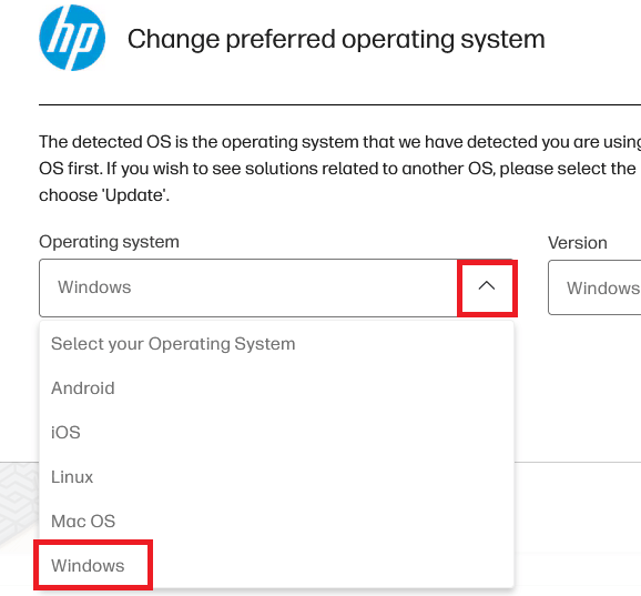 select your preferred OS