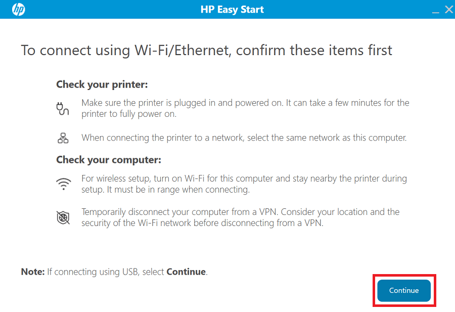 continue to install with usb connection