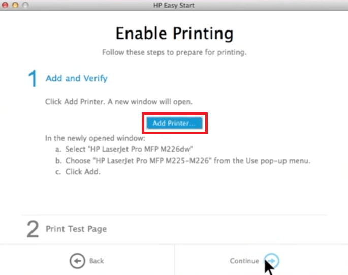 add printer from list