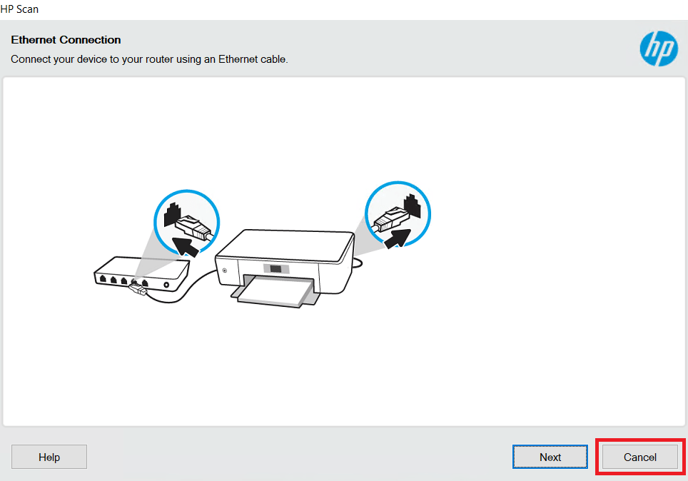 connect HP ScanJet Pro 2600 f1 ethernet