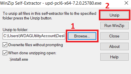 extract the driver files in folder