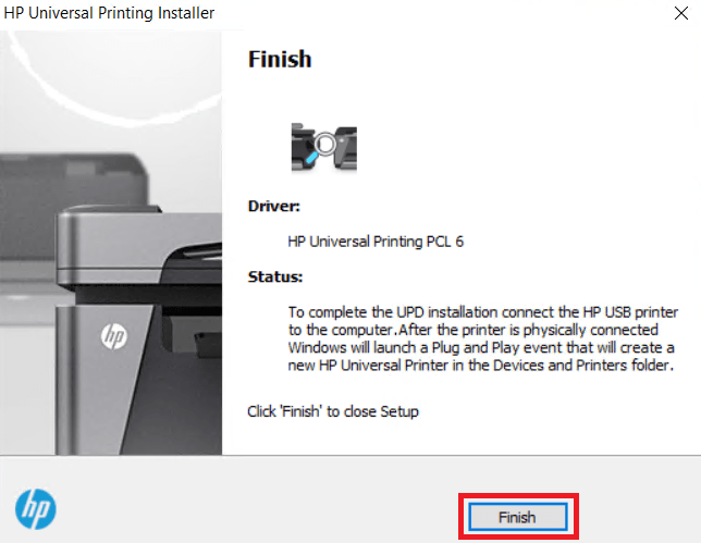 click finish to close installer