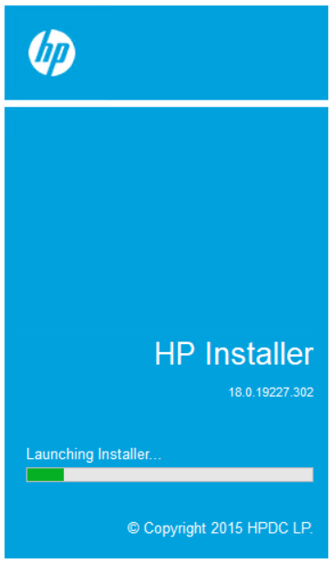 start HP installer program