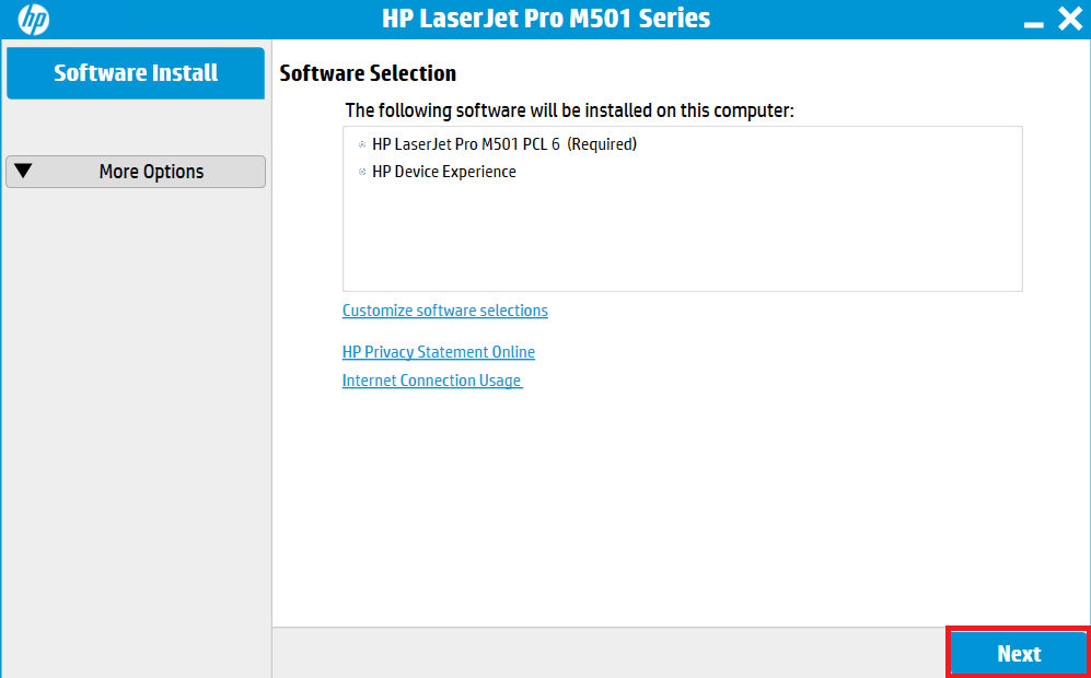 select preferred software for install