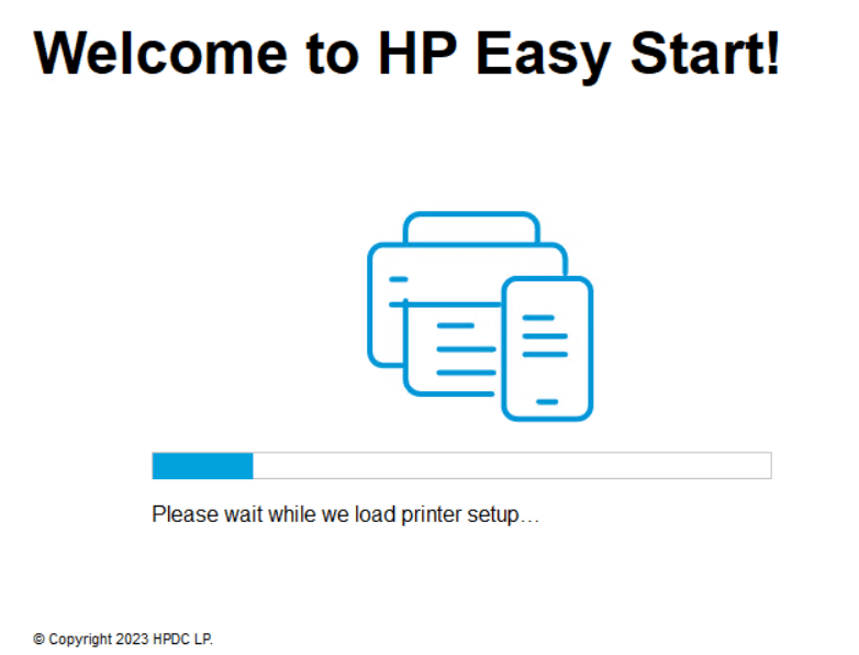 HP Easy Start to load