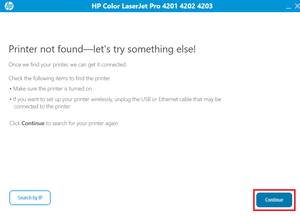 connect HP LaserJet Pro 4203dw printer