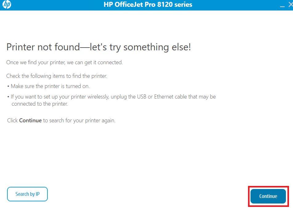 connect HP OfficeJet Pro 8120 printer