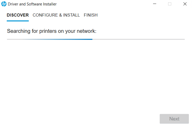 program searches for the printer